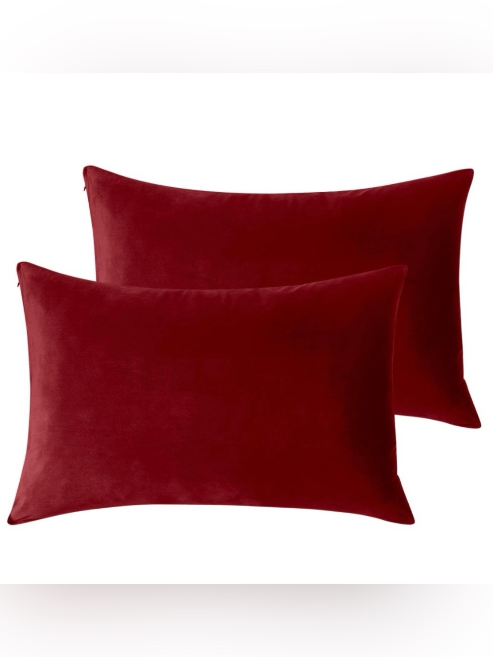 Red Velvet Pillowcases with Zippers (2-pack)
